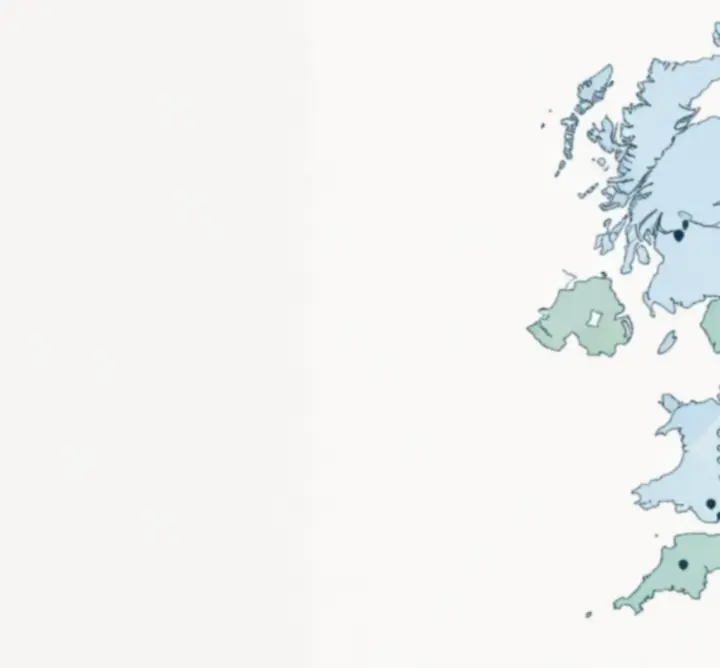 Illustrative map of PIPSI LTD UK coverage regions