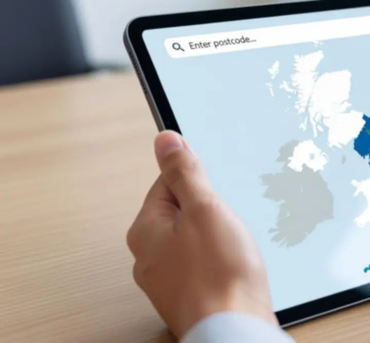 Tablet displaying an interactive service map for PIPSI LTD coverage