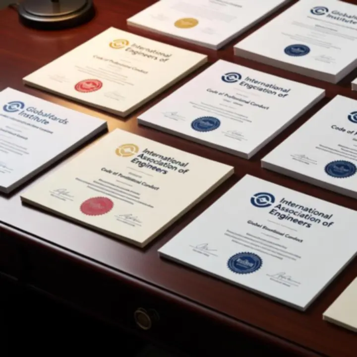 Professional membership documentation arranged on a desk for PIPSI LTD